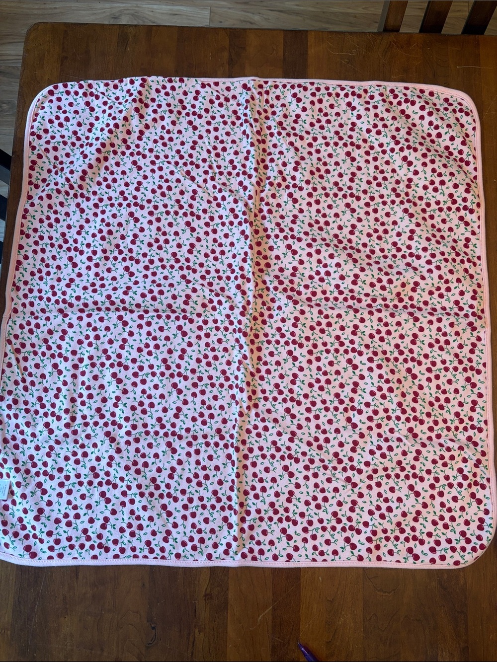 Vintage Gymboree Pink Cherry Print Baby Blanket - Picture 3 of 6